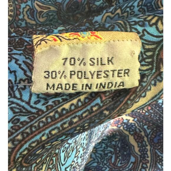 Raj Emporium blue paisley open front kimono robe size One Size - Picture 4 of 8